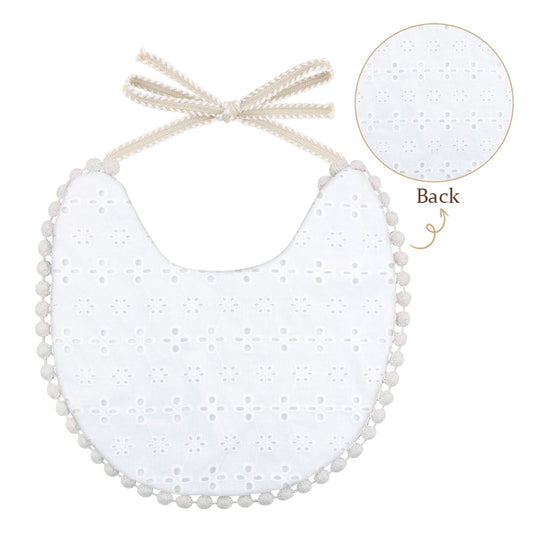 'Evergreen' - Bespoke Two-sided Floral & Lace Baby Bib