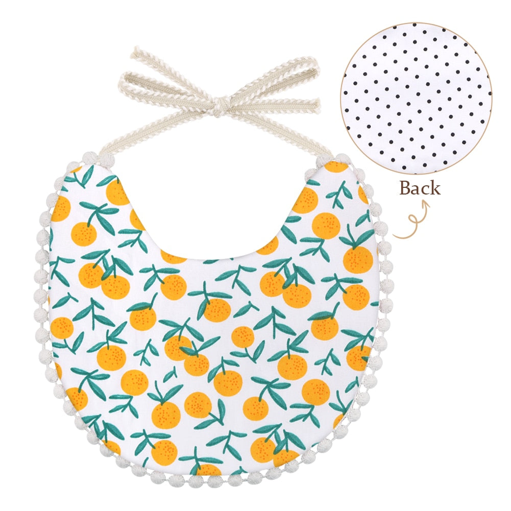 'Evergreen' - Bespoke Two-sided Floral & Lace Baby Bib