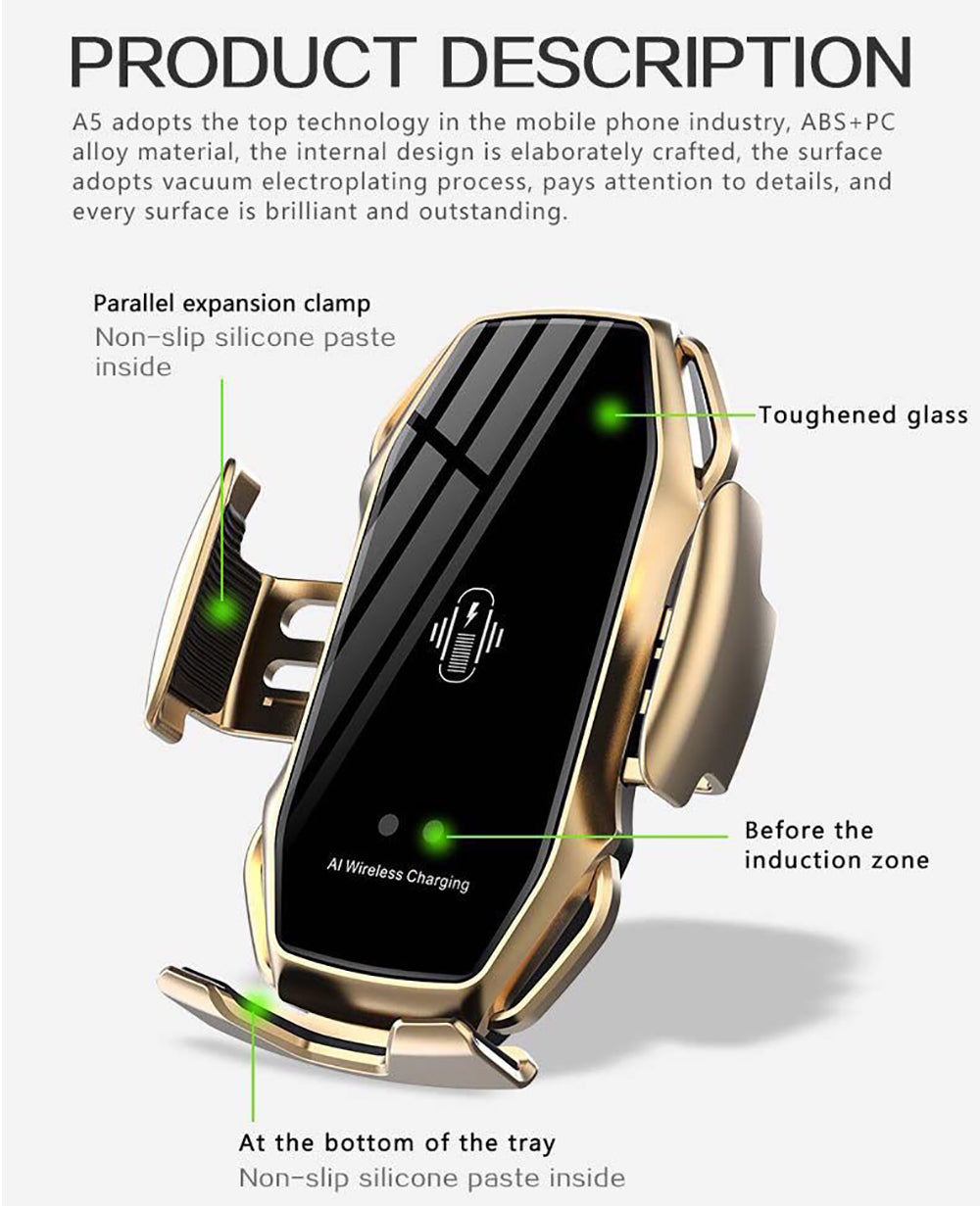 OneBoom Automatic Mobile Phone wireless charger and holder.